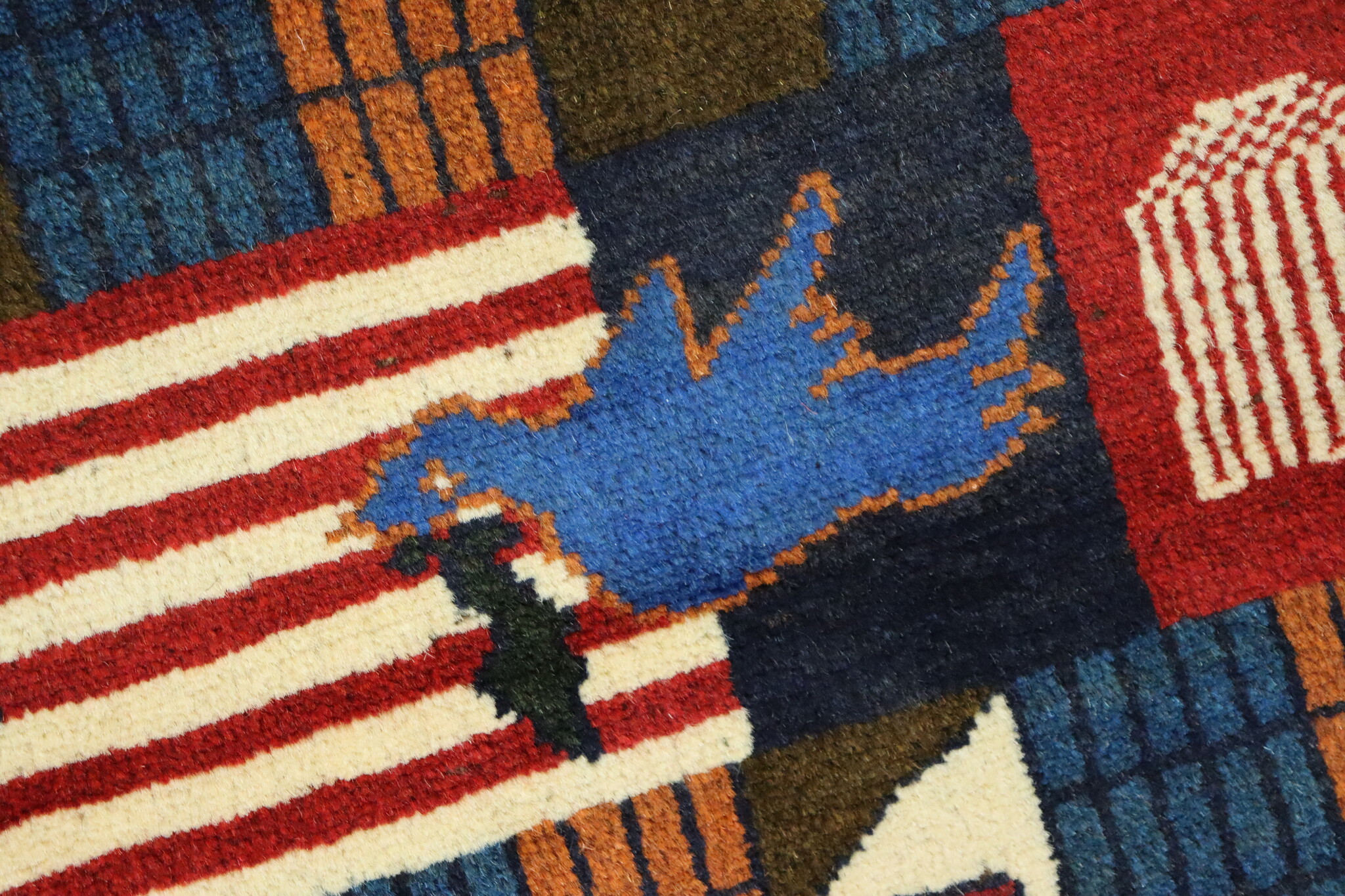 80x60 cm Afghanistan U.S.A 11 september 2001 Newyork world trade center afghan Kriegteppich  Nr.25 - E