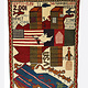 80x60 cm Afghanistan U.S.A 11 september 2001 Newyork world trade center afghan Kriegteppich  Nr.25 - F
