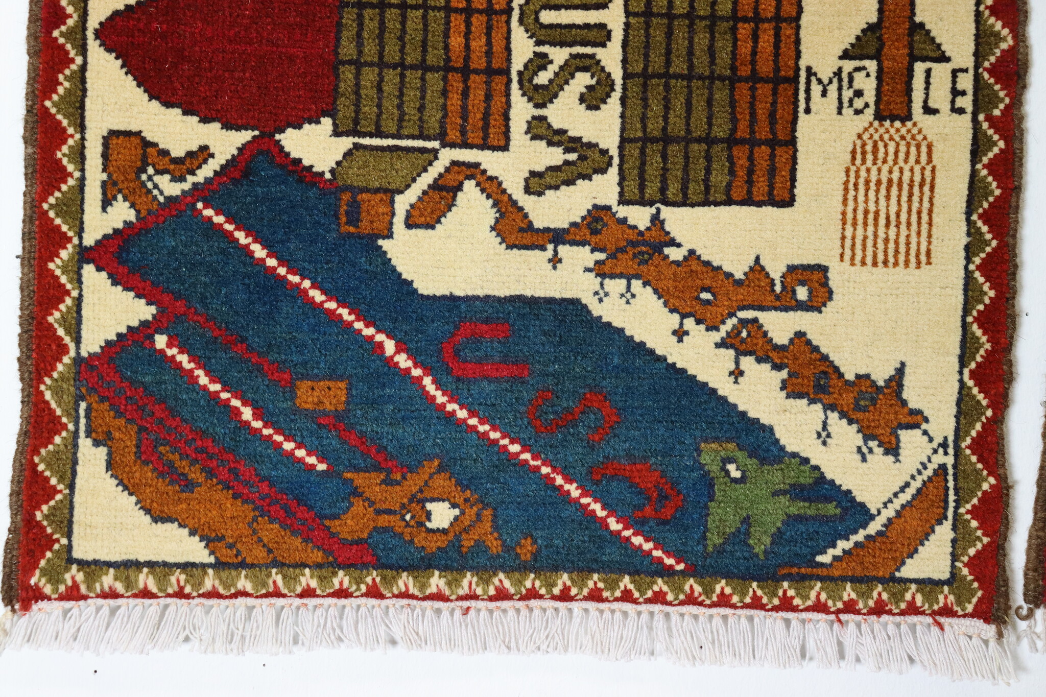 80x60 cm Afghanistan U.S.A 11 september 2001 Newyork world trade center afghan Kriegteppich  Nr.25 - F