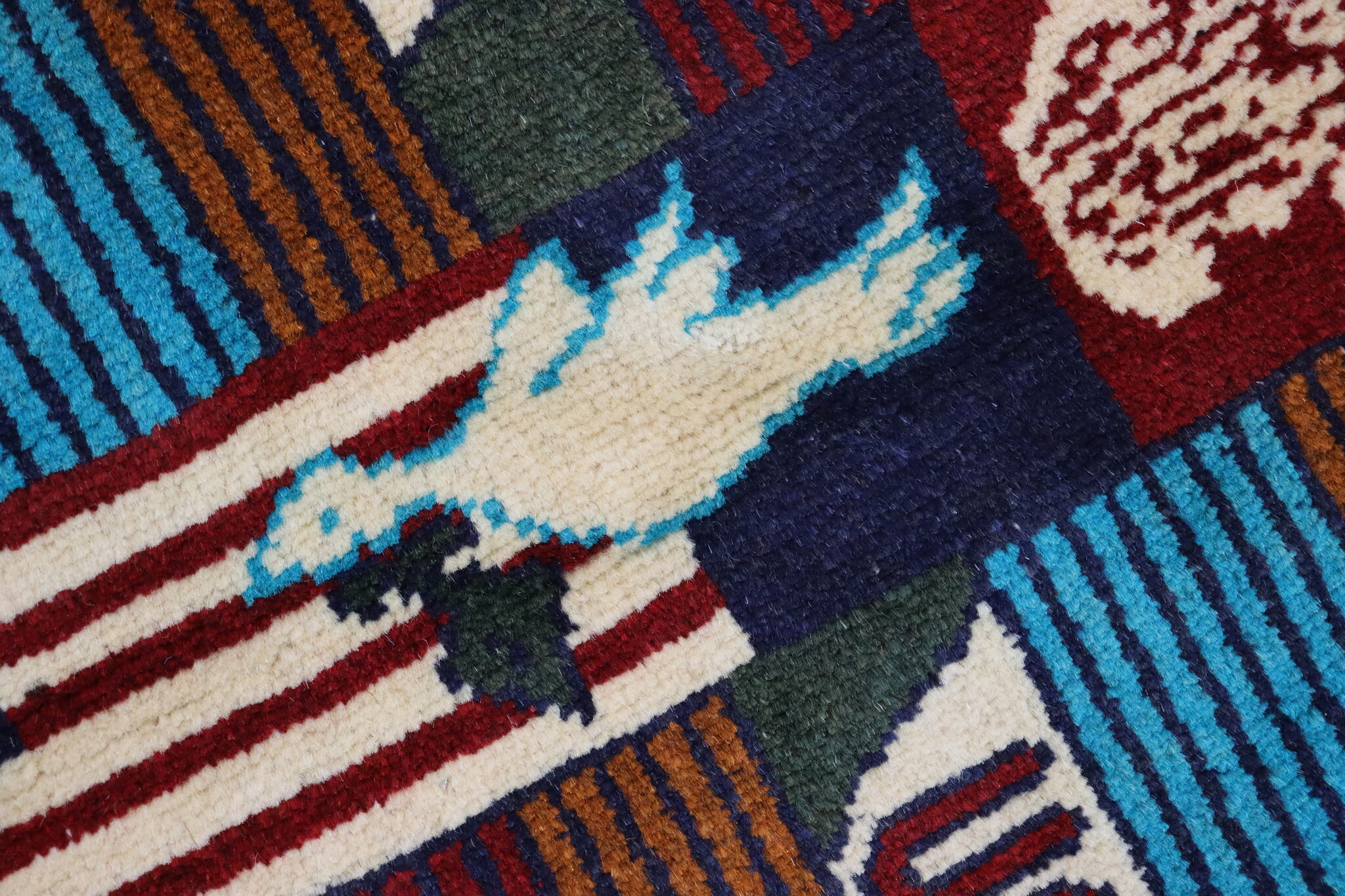 80x60 cm Afghanistan U.S.A 11 september 2001 Newyork world trade center afghan Kriegteppich  Nr.25 - G