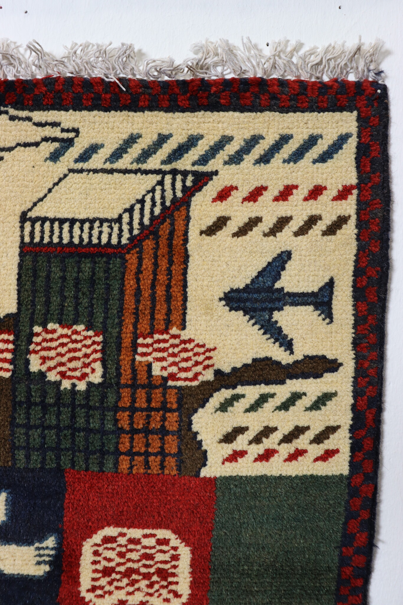 80x60 cm Afghanistan U.S.A 11 september 2001 Newyork world trade center afghan Kriegteppich  Nr.25 - j