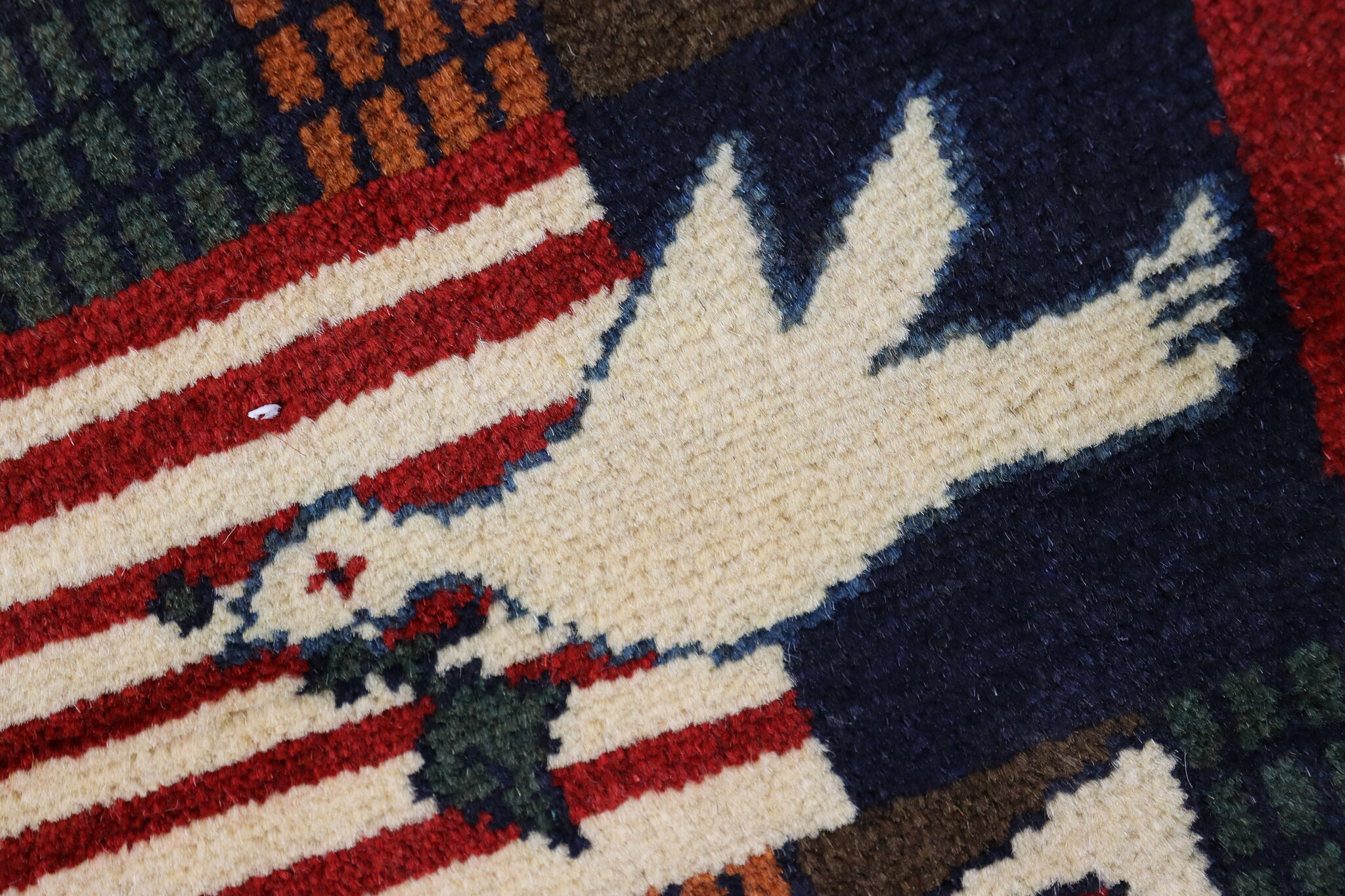 80x60 cm Afghanistan U.S.A 11 september 2001 Newyork world trade center afghan Kriegteppich  Nr.25 - j