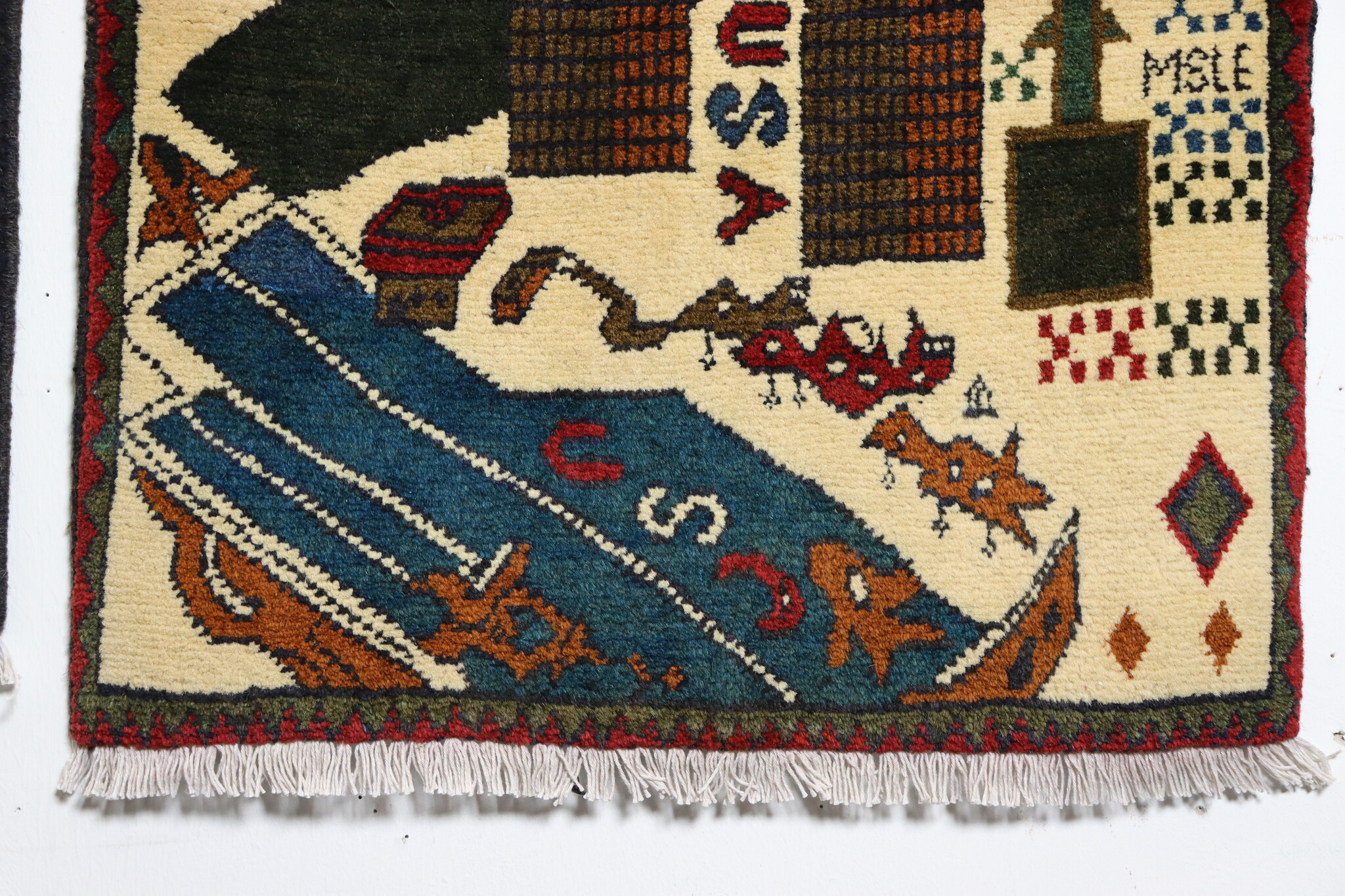 80x60 cm Afghanistan U.S.A 11 september 2001 Newyork world trade center afghan Kriegteppich  Nr.25 - K