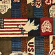 80x60 cm Afghanistan U.S.A 11 september 2001 Newyork world trade center afghan Kriegteppich  Nr.25 - M