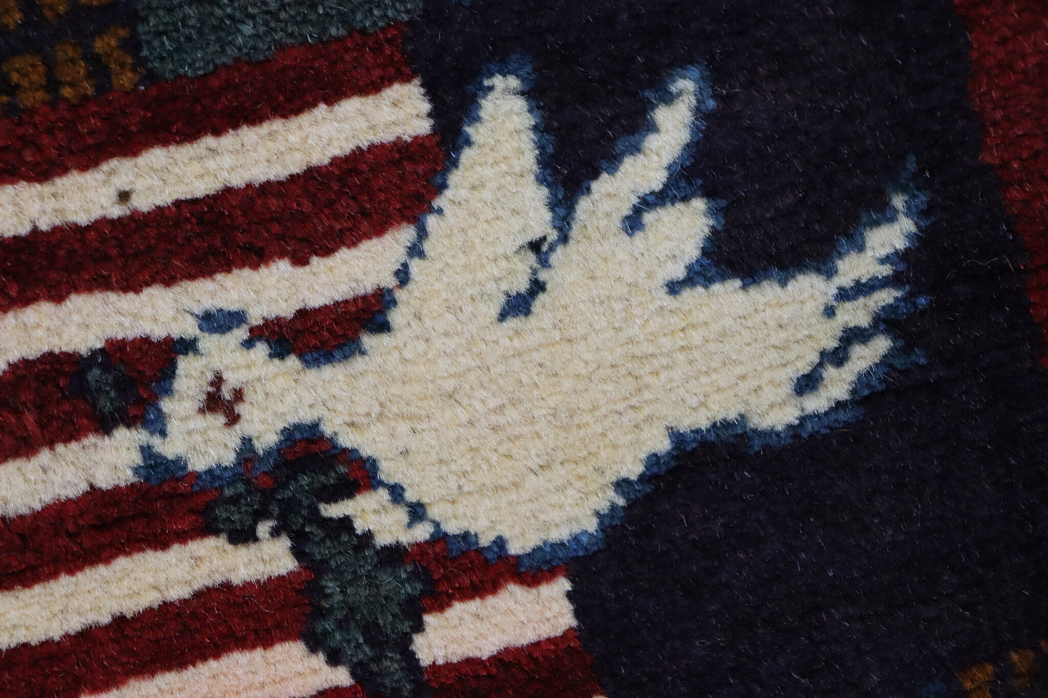 80x60 cm Afghanistan U.S.A 11 september 2001 Newyork world trade center afghan Kriegteppich  Nr.25 - N