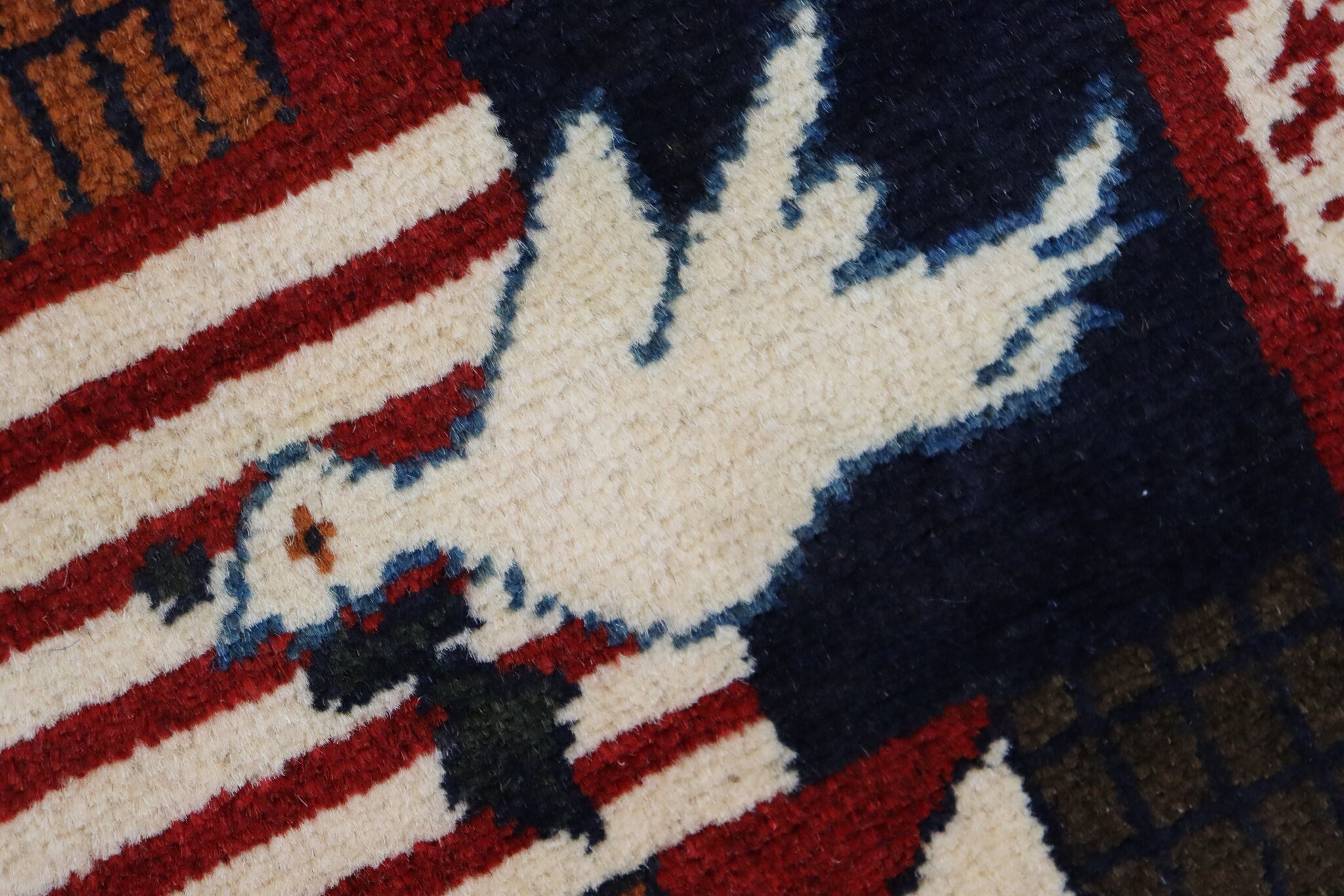 80x60 cm Afghanistan U.S.A 11 september 2001 Newyork world trade center afghan Kriegteppich  Nr.25 - O