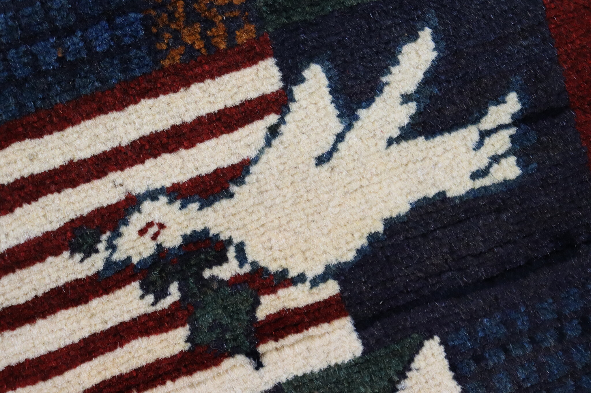 80x60 cm Afghanistan U.S.A 11 september 2001 Newyork world trade center afghan Kriegteppich  Nr.25 - P