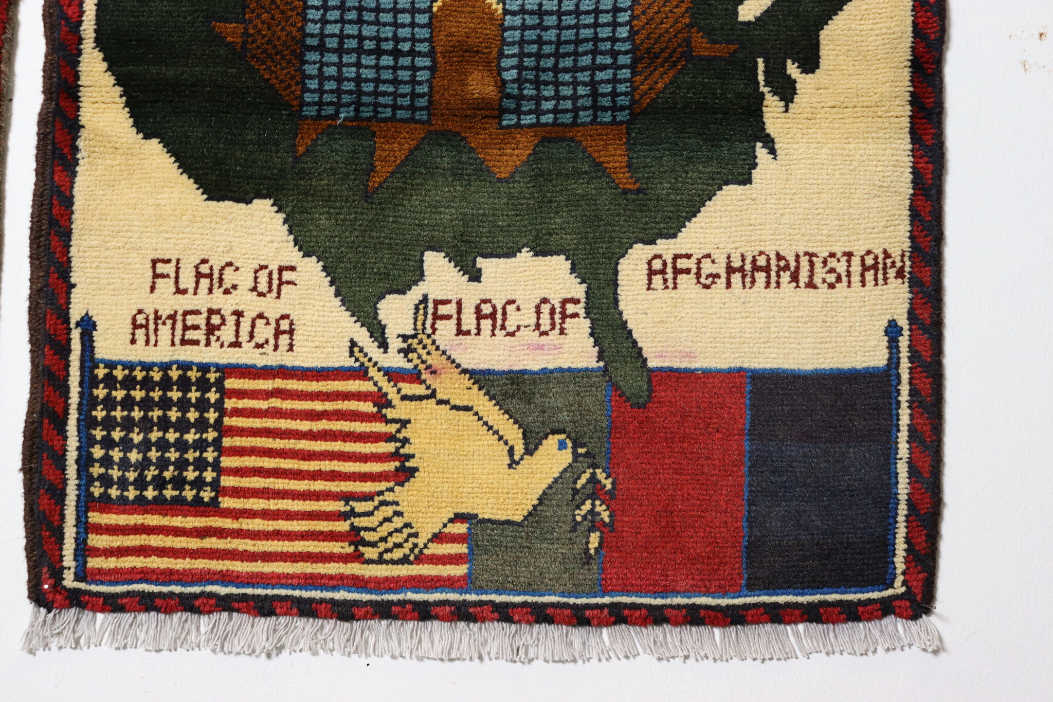 80x60 cm Afghanistan U.S.A 11 september 2001 Newyork world trade center afghan Kriegteppich  Nr.25 - Q