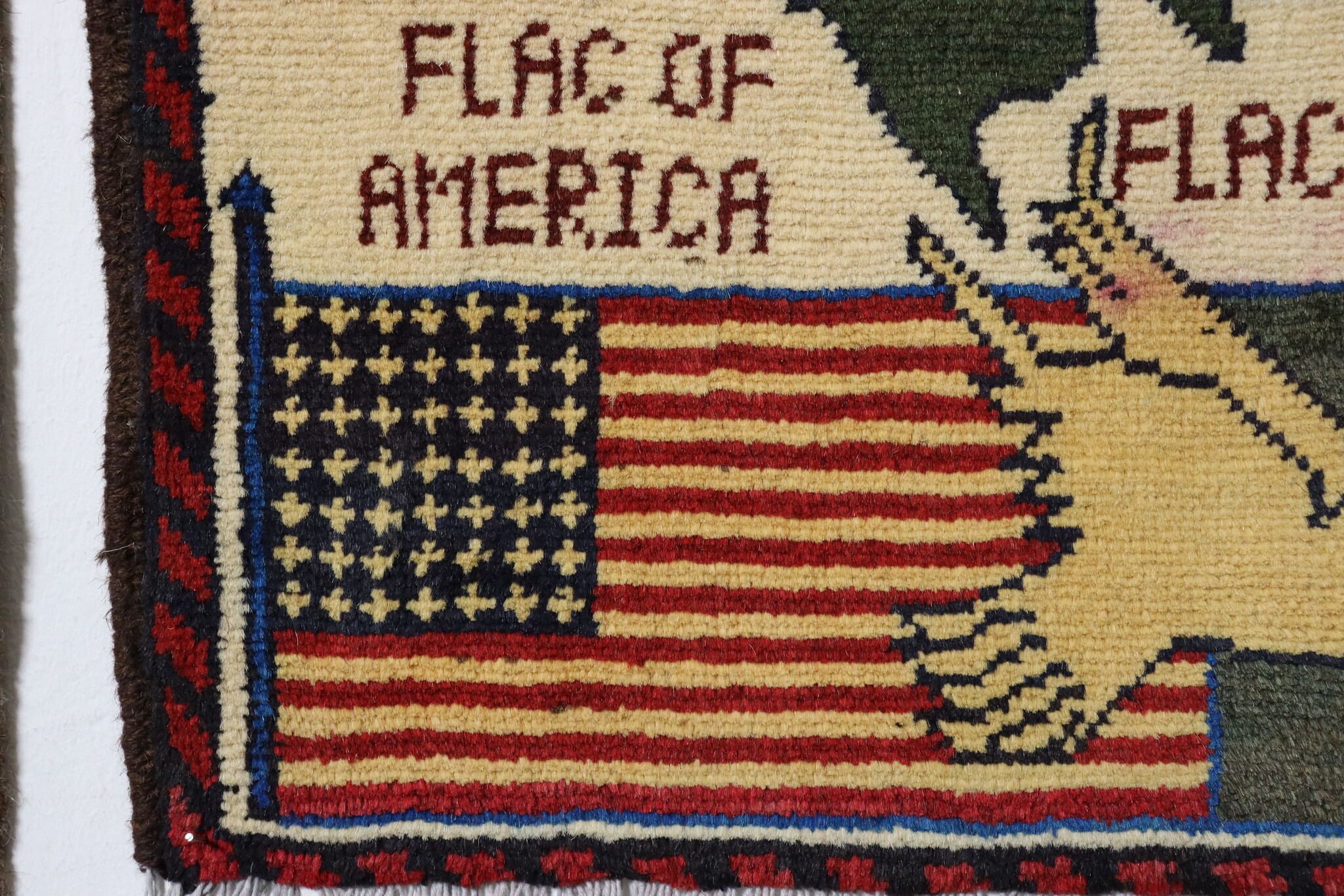 80x60 cm Afghanistan U.S.A 11 september 2001 Newyork world trade center afghan Kriegteppich  Nr.25 - Q