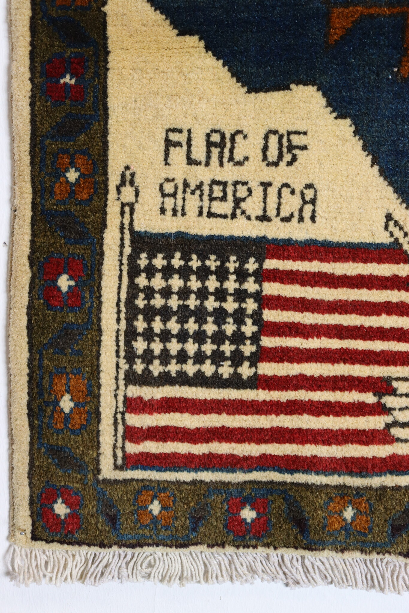 80x60 cm Afghanistan U.S.A 11 september 2001 Newyork world trade center afghan Kriegteppich  Nr.25 - Y