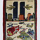 80x60 cm Afghanistan U.S.A 11 september 2001 Newyork world trade center afghan Kriegteppich  Nr.25 - Z