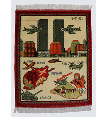80x60 cm Afghanistan U.S.A 11 september 2001 Newyork world trade center afghan warrug No:25 - Z2