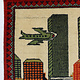 80x60 cm Afghanistan U.S.A 11 september 2001 Newyork world trade center afghan Kriegteppich  Nr.25 - Z2