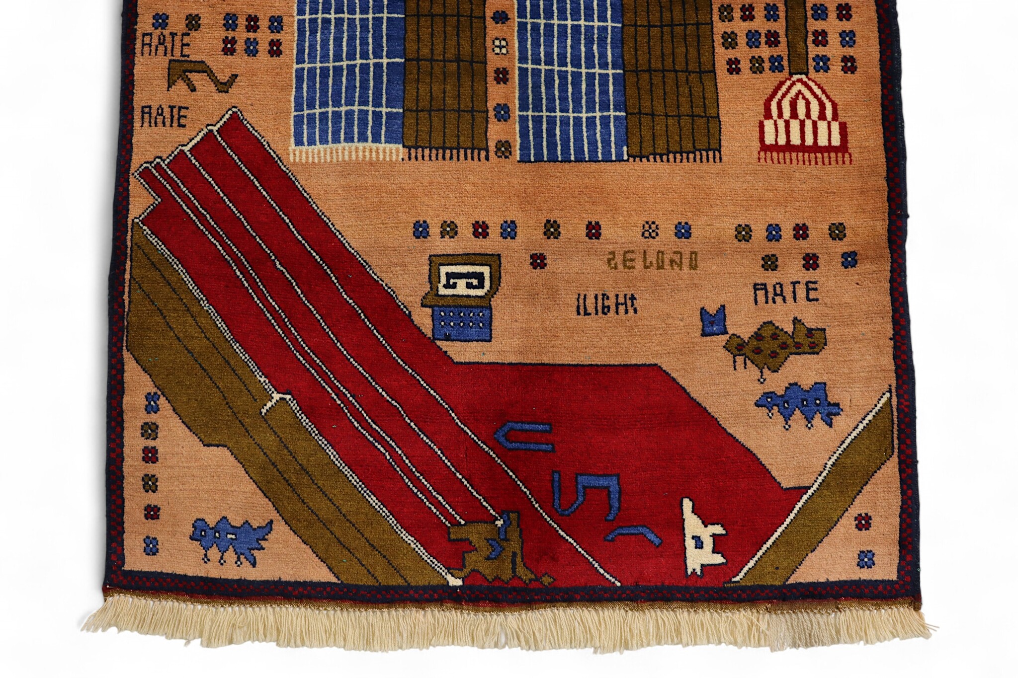 80x60 cm Afghanistan U.S.A 11 september 2001 Newyork world trade center afghan Kriegteppich  Nr.25-12159