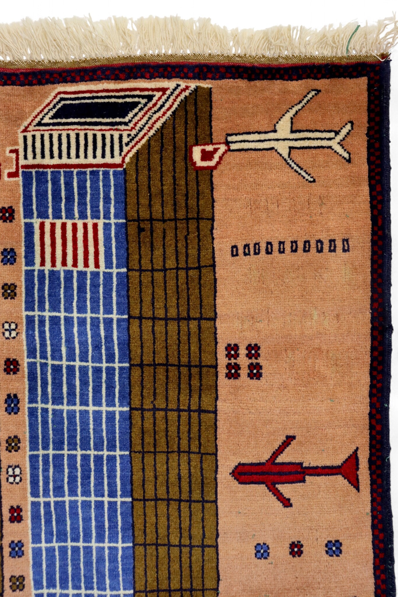 80x60 cm Afghanistan U.S.A 11 september 2001 Newyork world trade center afghan Kriegteppich  Nr.25-12159