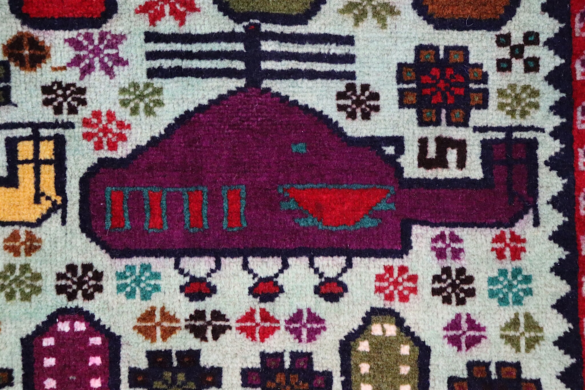 130x85 cm Afghan Warrug Kriegteppich Handgeknüpf Teppich Rug Afghanistan 12257