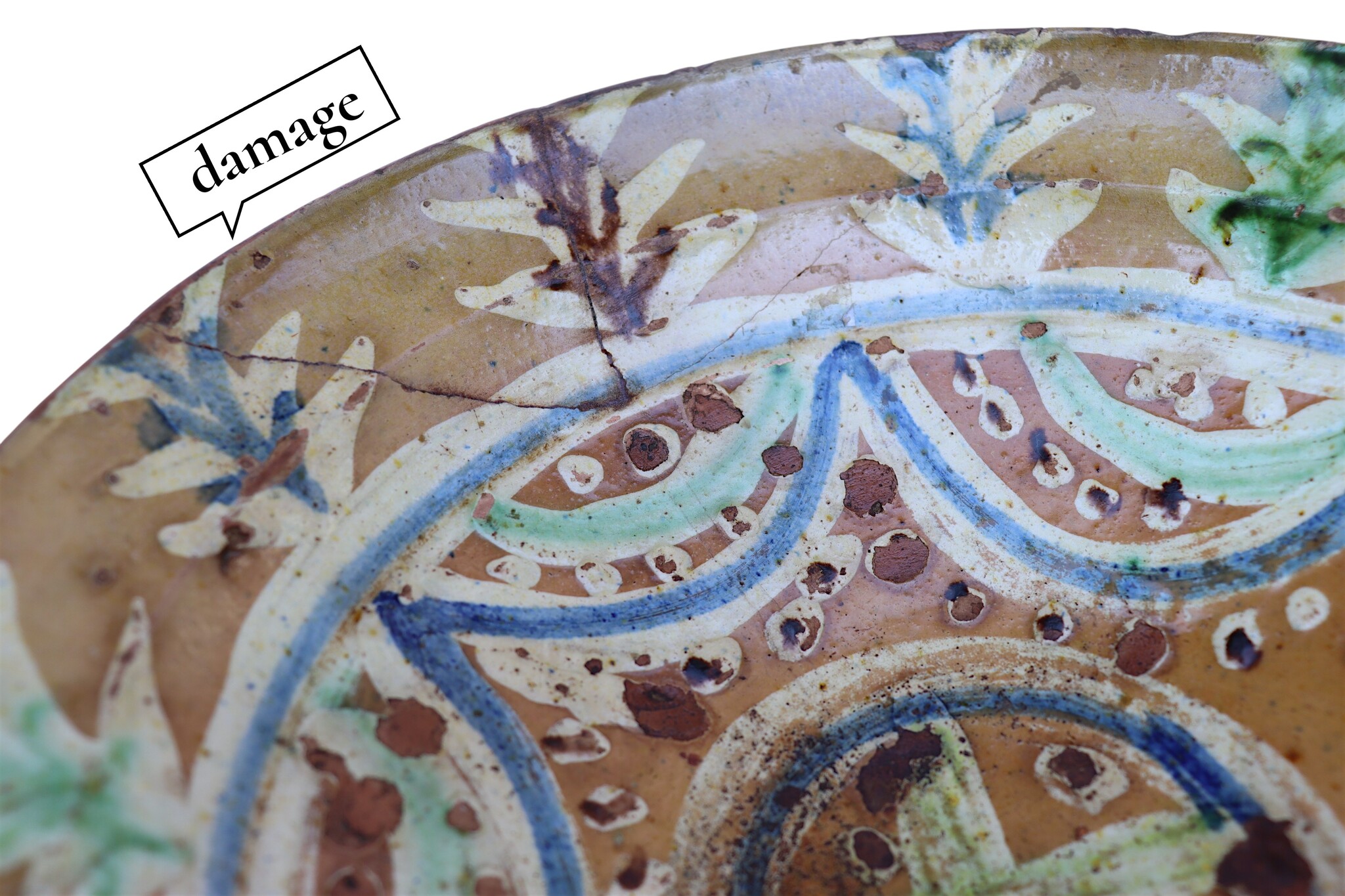 Antique handmade Clay Bowls pottery bowl plate from Swat valley Pakistan south Afghanistan (damage)No:25A- 10