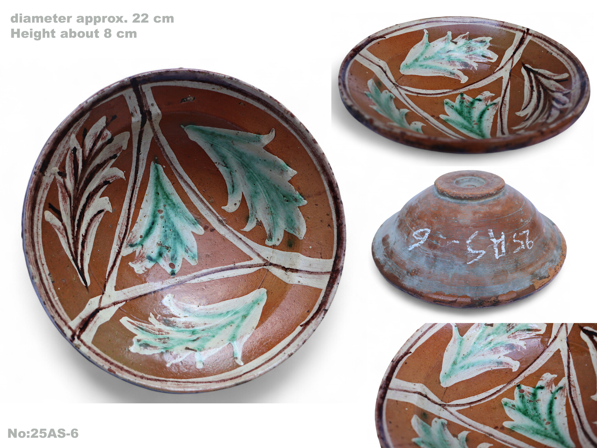 antik handgefertigt Keramik Teller aus Swat-Tal Pakistan und Südafghanistan 25AS