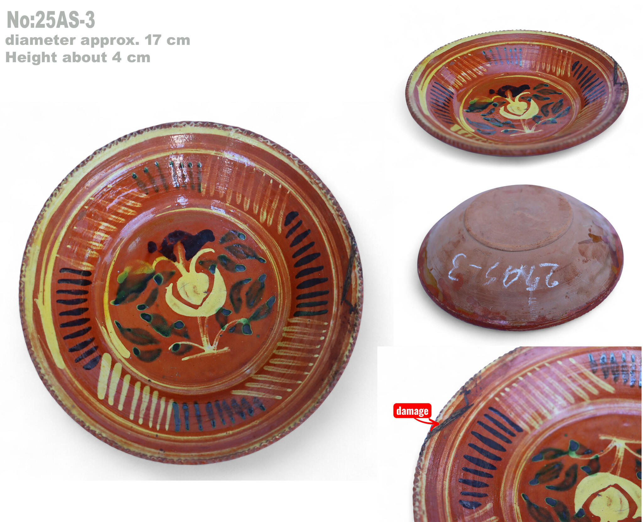 Antique handmade Clay Bowls pottery bowl plate from Swat valley Pakistan south Afghanistan No:25AS