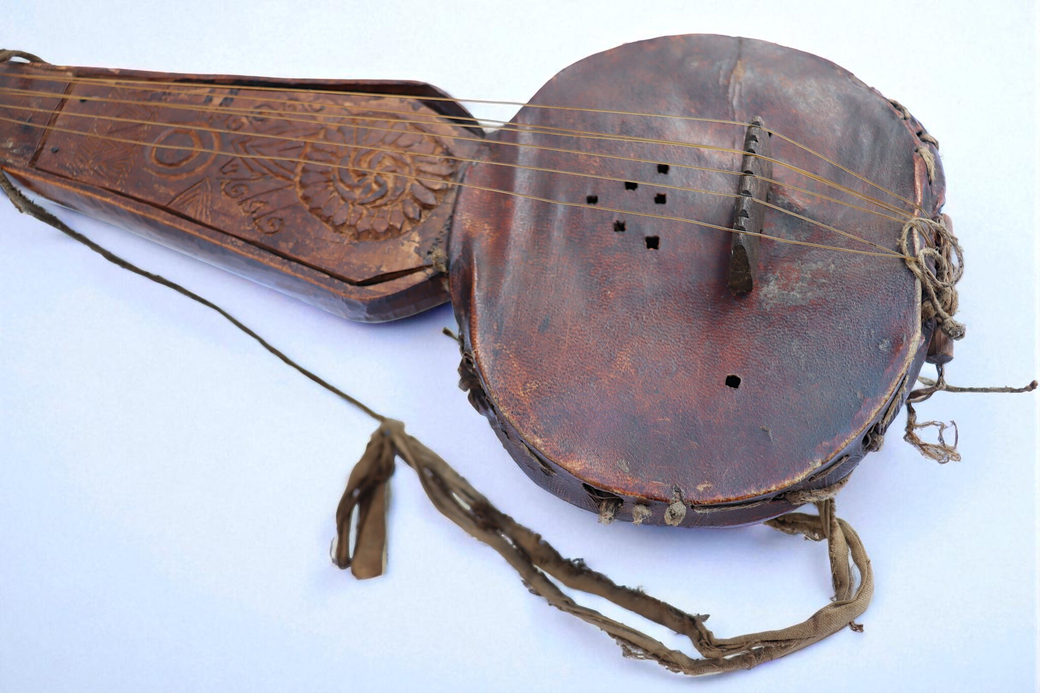 19. Jh. Antike tibetische Tungna-Musikinstrumente Hölzerne Himalaya-Regionen, insbesondere Nepal, Tibet, Sikkim, Bhutan, Saiteninstrument