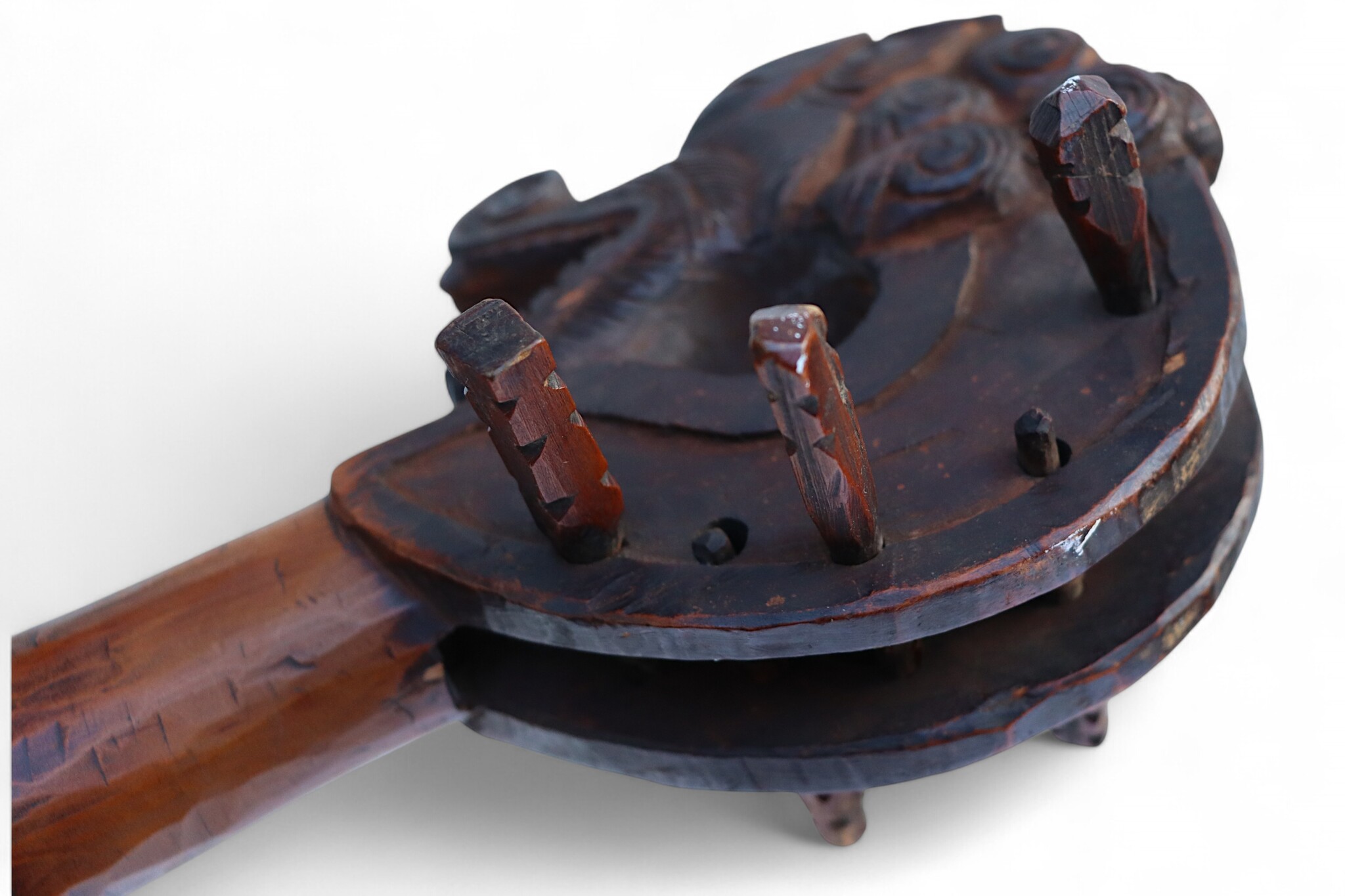 19. Jh. Antike tibetische Tungna-Musikinstrumente Hölzerne Himalaya-Regionen, insbesondere Nepal, Tibet, Sikkim, Bhutan, Saiteninstrument