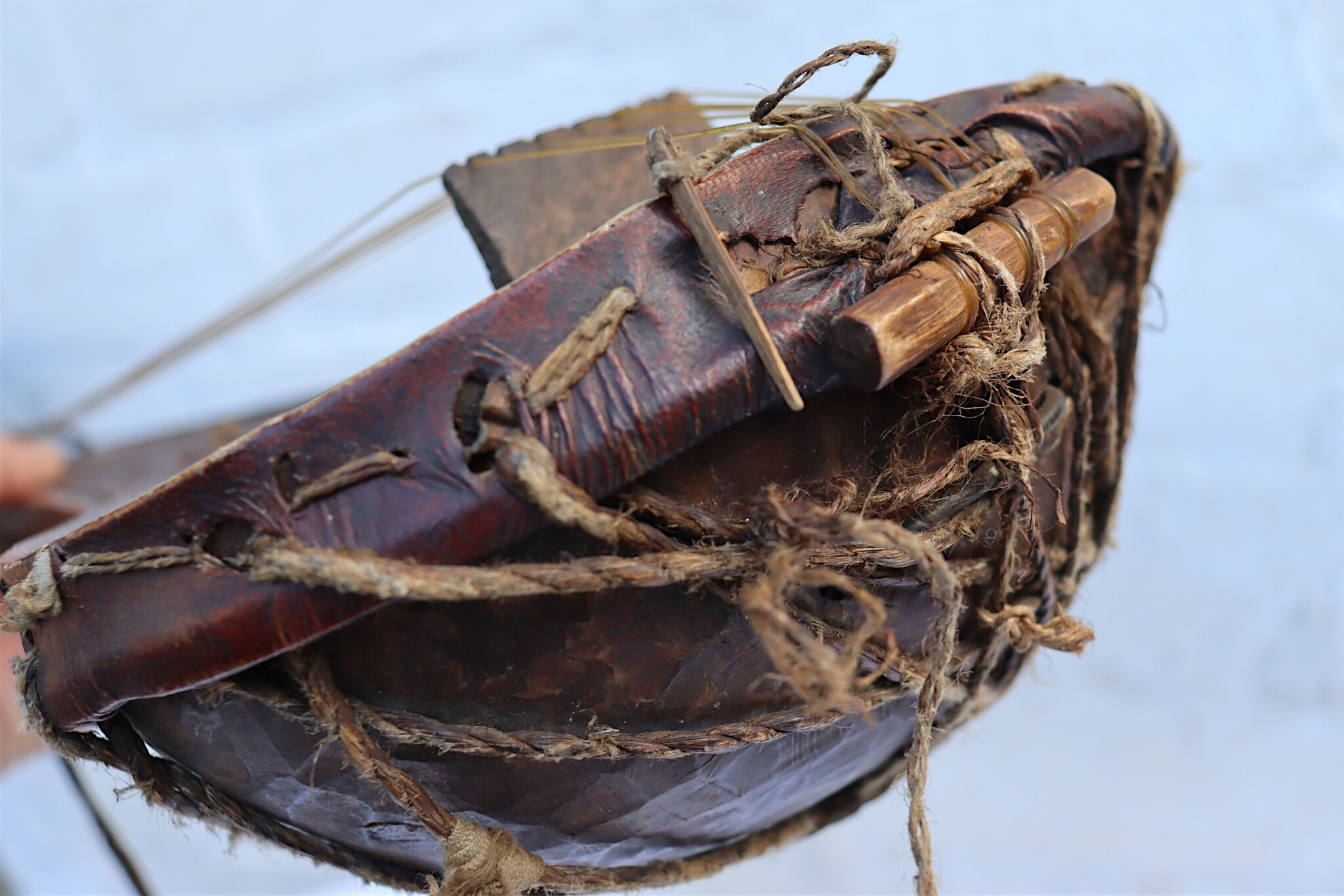19th C. Antique Tibetan Tungna musical instruments Wooden Himalayan regions, particularly Nepal Tibet Sikkim Bhutan String Instrument
