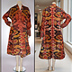 antique Bokhara embroidered Velvet Ikat Chapan, Uzbekistan, 19th C. Mantle chyrpy robe Coat bakhmal