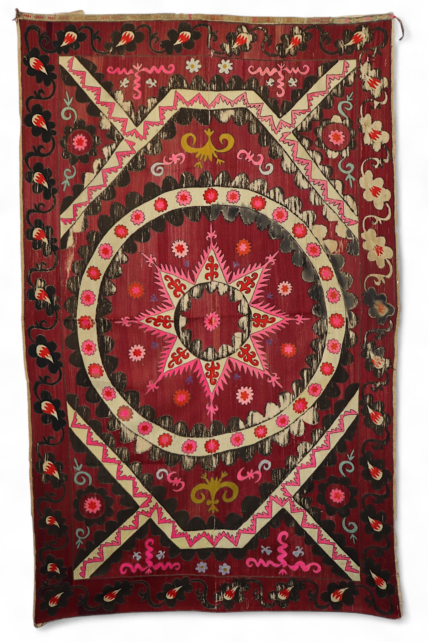 220x135 cm hand bestickte  Suzani Stickerei aus Uzbekistan  Nr:eb25/1