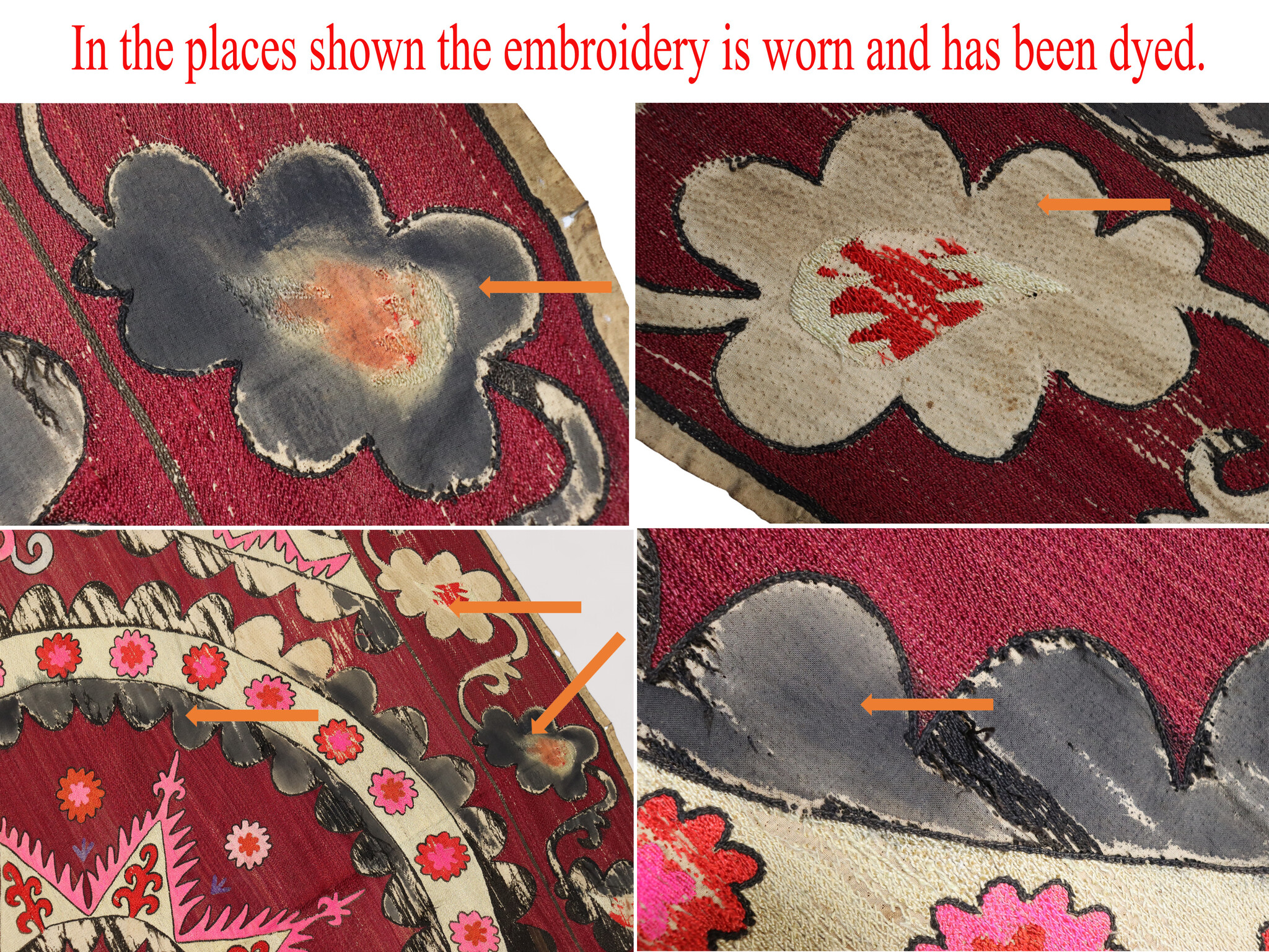 220x135 cm Hand Embroidered suzani from Uzbekistan.Tablecloth, Wall hanging, Bedspread,Bedcover No.eb25/1