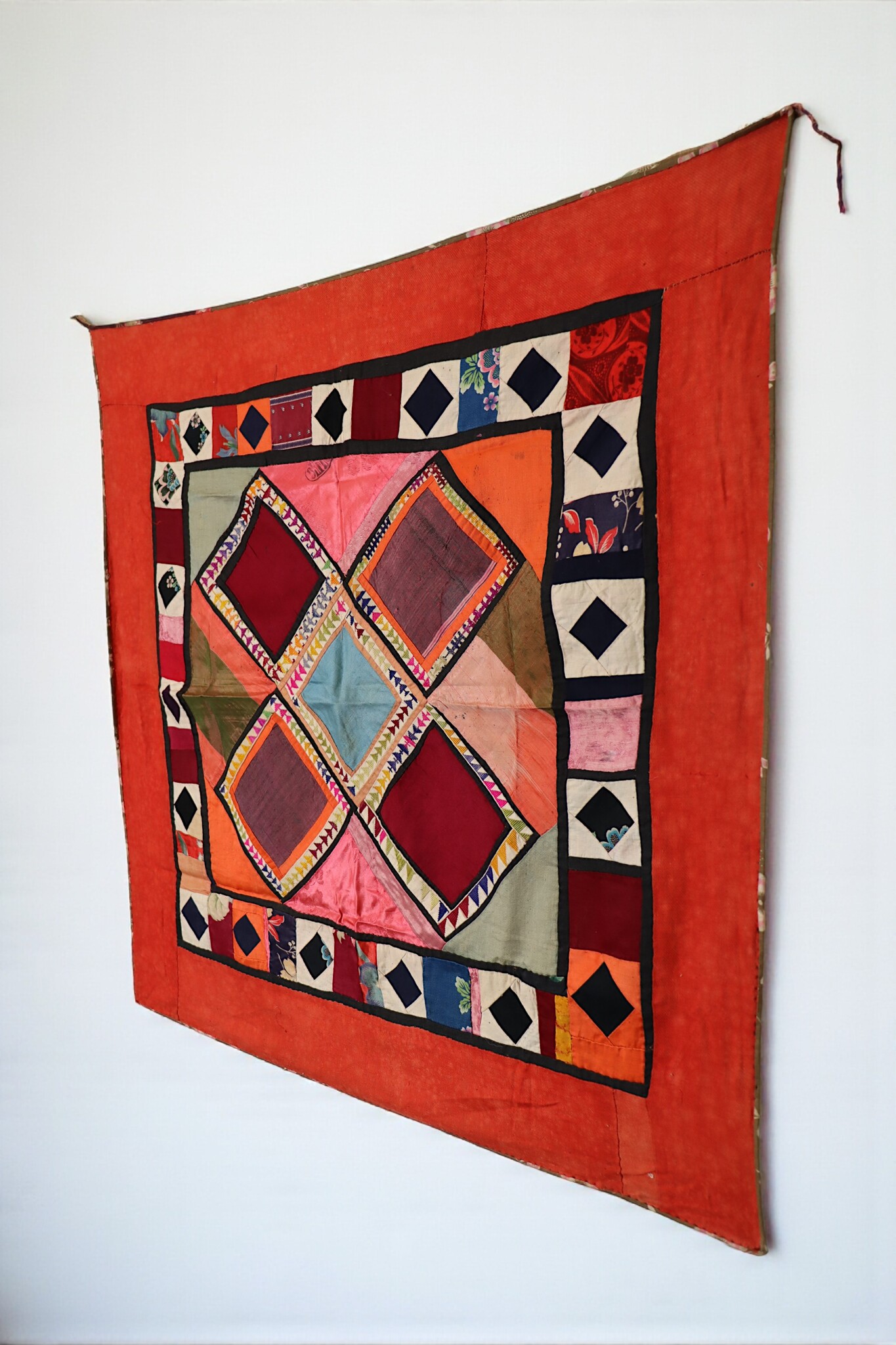 Antique Uzbek tribal silk Hand Sewn Embroidered Lakai Patchwork No: US - 1