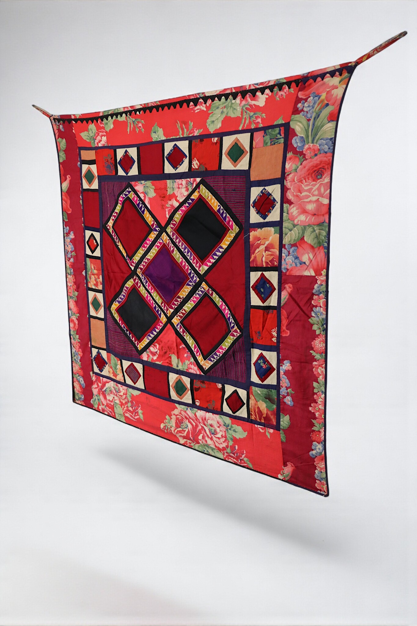 Antique Uzbek tribal silk Hand Sewn Embroidered Lakai Patchwork No: US - 2