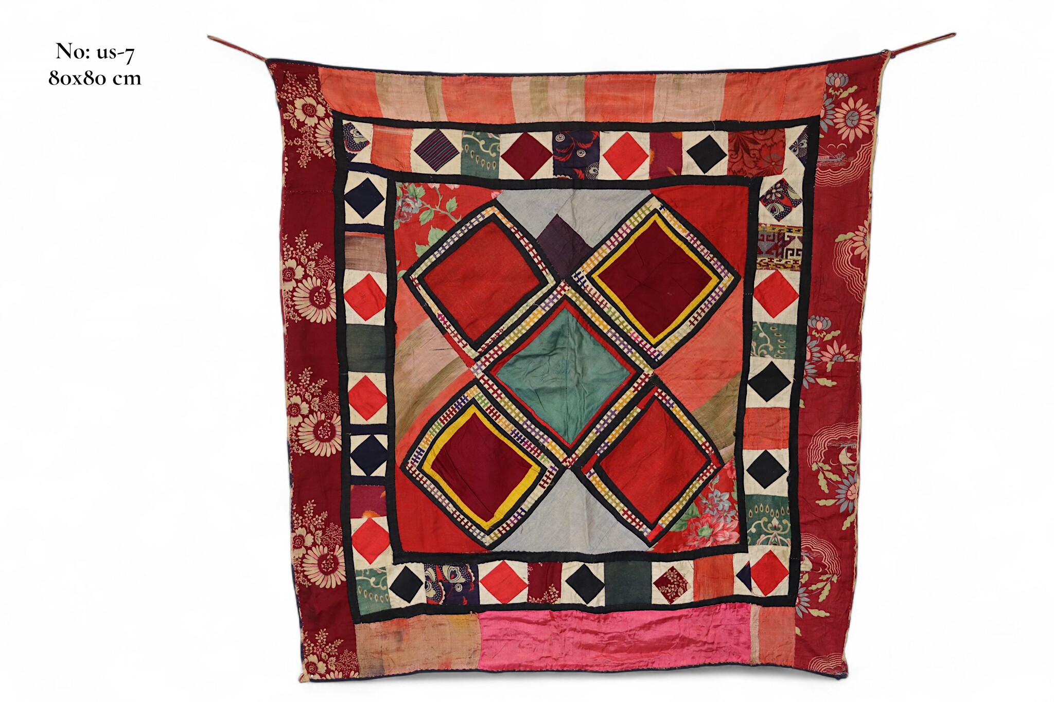 Antique Uzbek tribal silk Hand Sewn Embroidered Lakai Patchwork No: US - 7