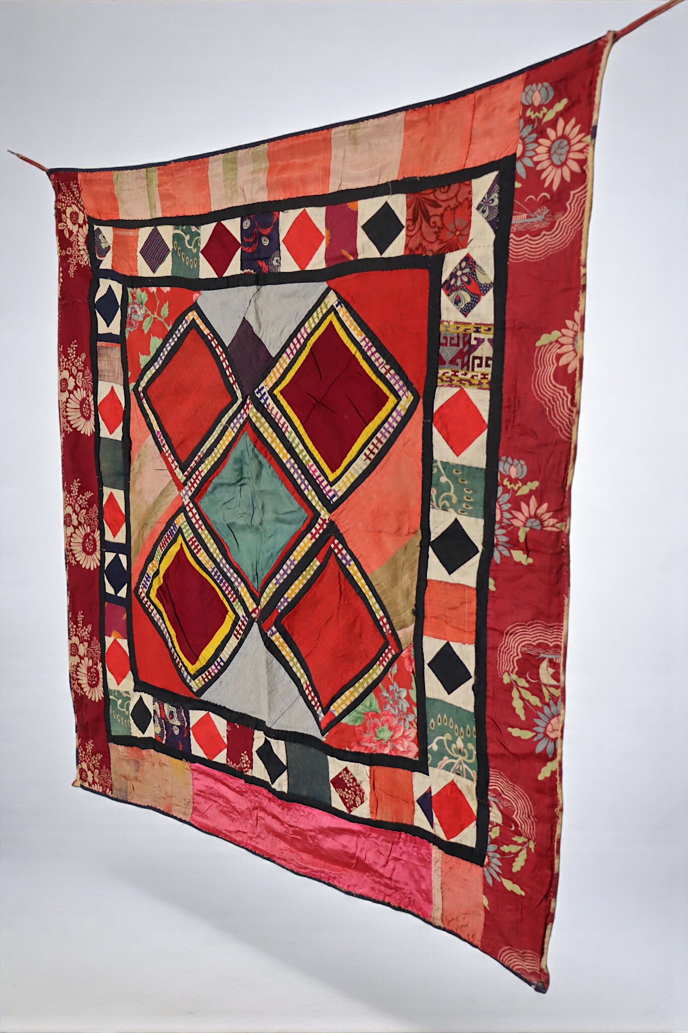 Antique Uzbek tribal silk Hand Sewn Embroidered Lakai Patchwork No: US - 7