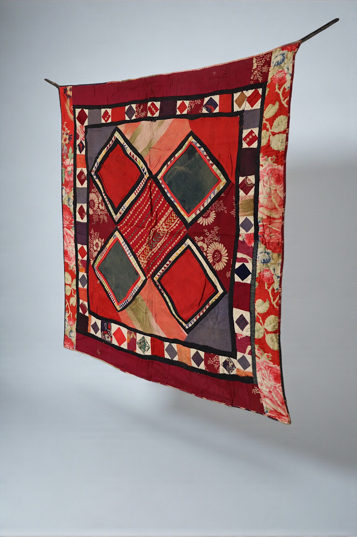 Antique Uzbek tribal silk Hand Sewn Embroidered Lakai Patchwork No: US - 9