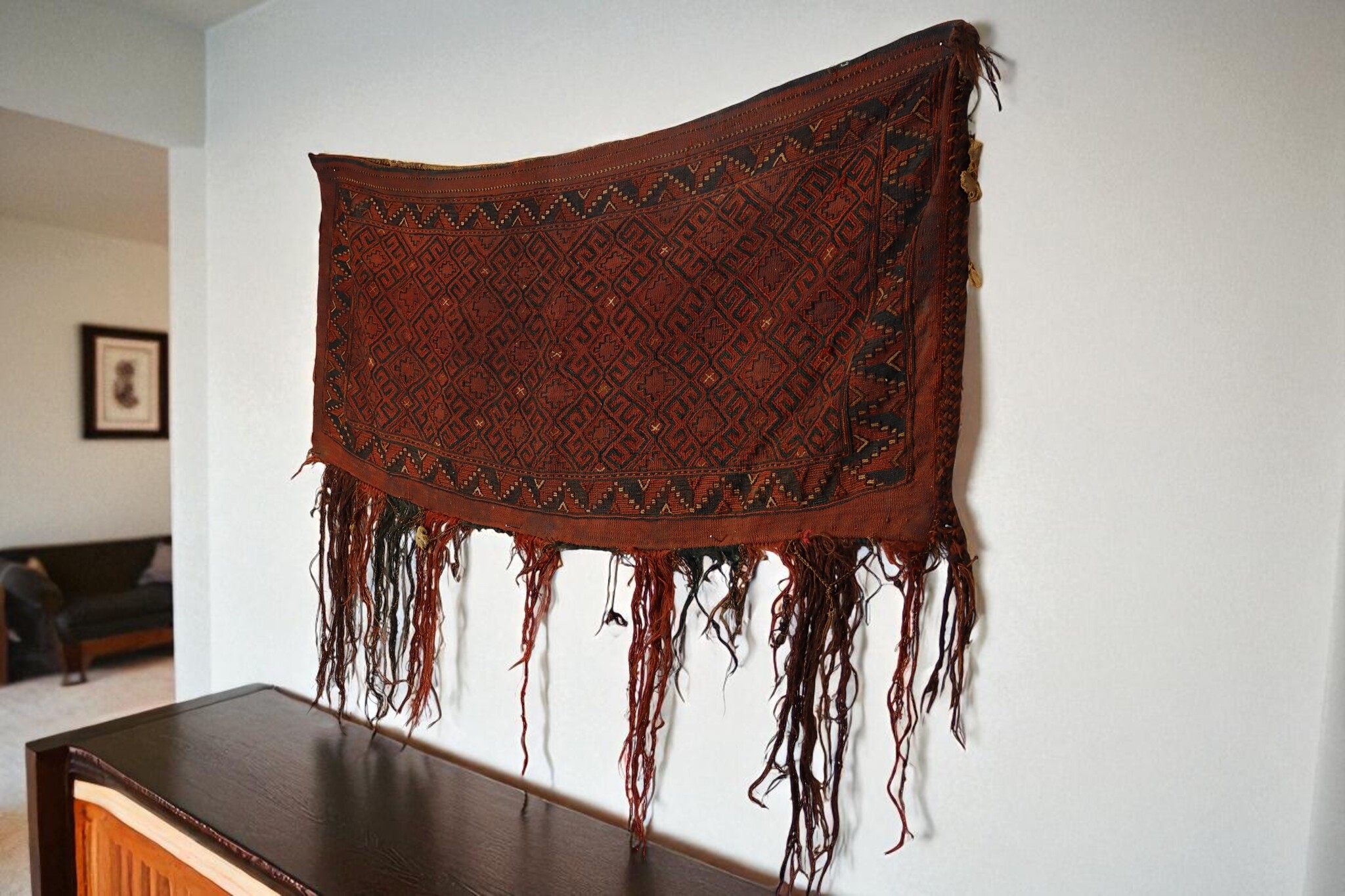 120x47 cm Antik und seltener Uzbek Nomaden Zelttasche tasche Torba aus Afghanistan Djaller Turkmenistan  Nr:US-11