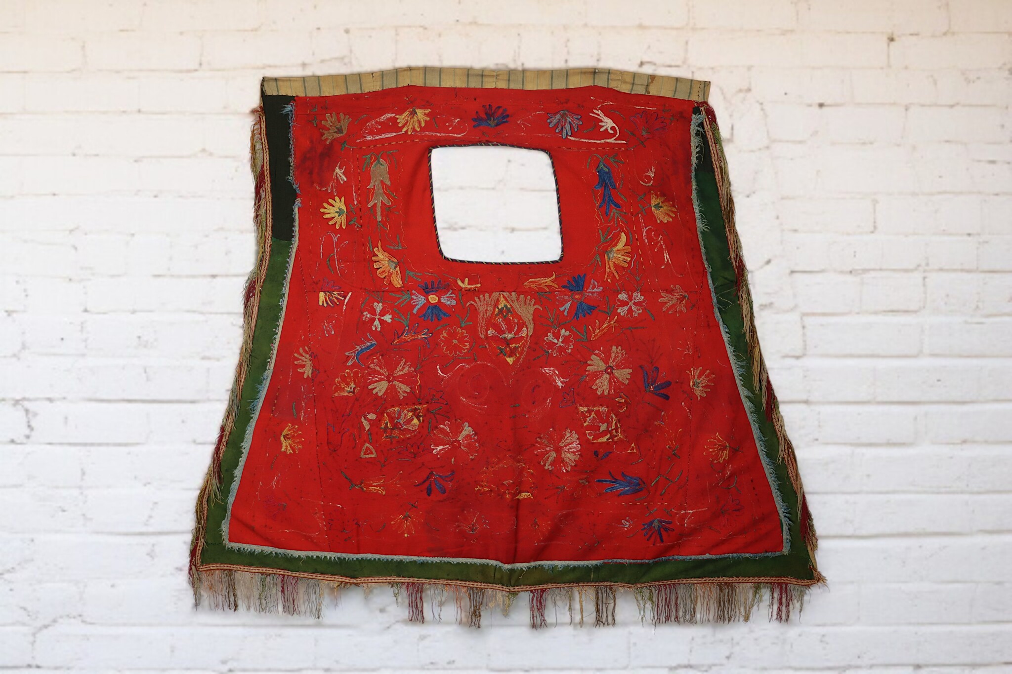 Antique Islamic tribal silk Embroidered Bukhara suzani Horse Blanket Cover Uzbek Lakai Central Asian Saddle Cover third quarter of 19th c.