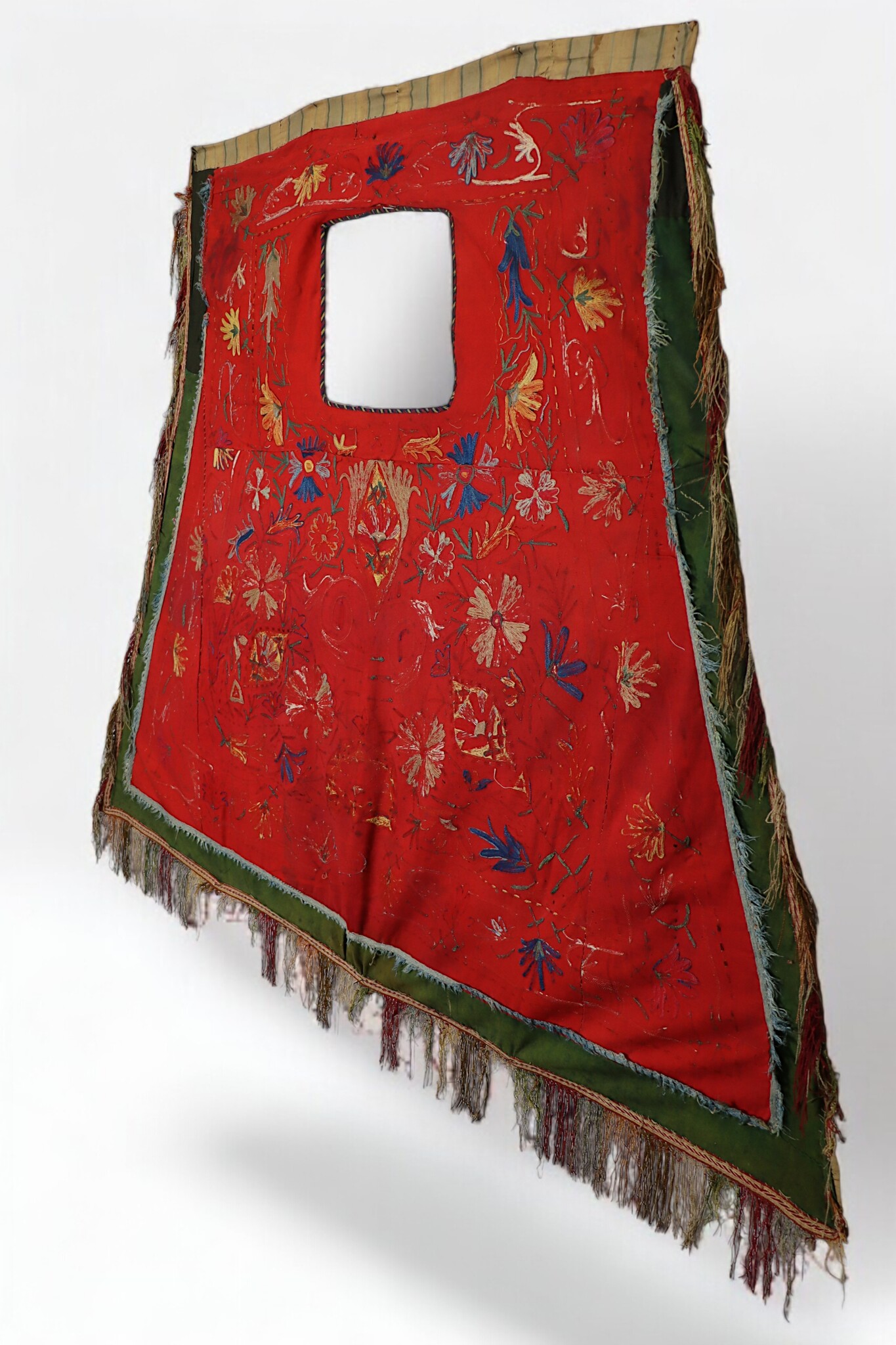 Antique Islamic tribal silk Embroidered Bukhara suzani Horse Blanket Cover Uzbek Lakai Central Asian Saddle Cover third quarter of 19th c.