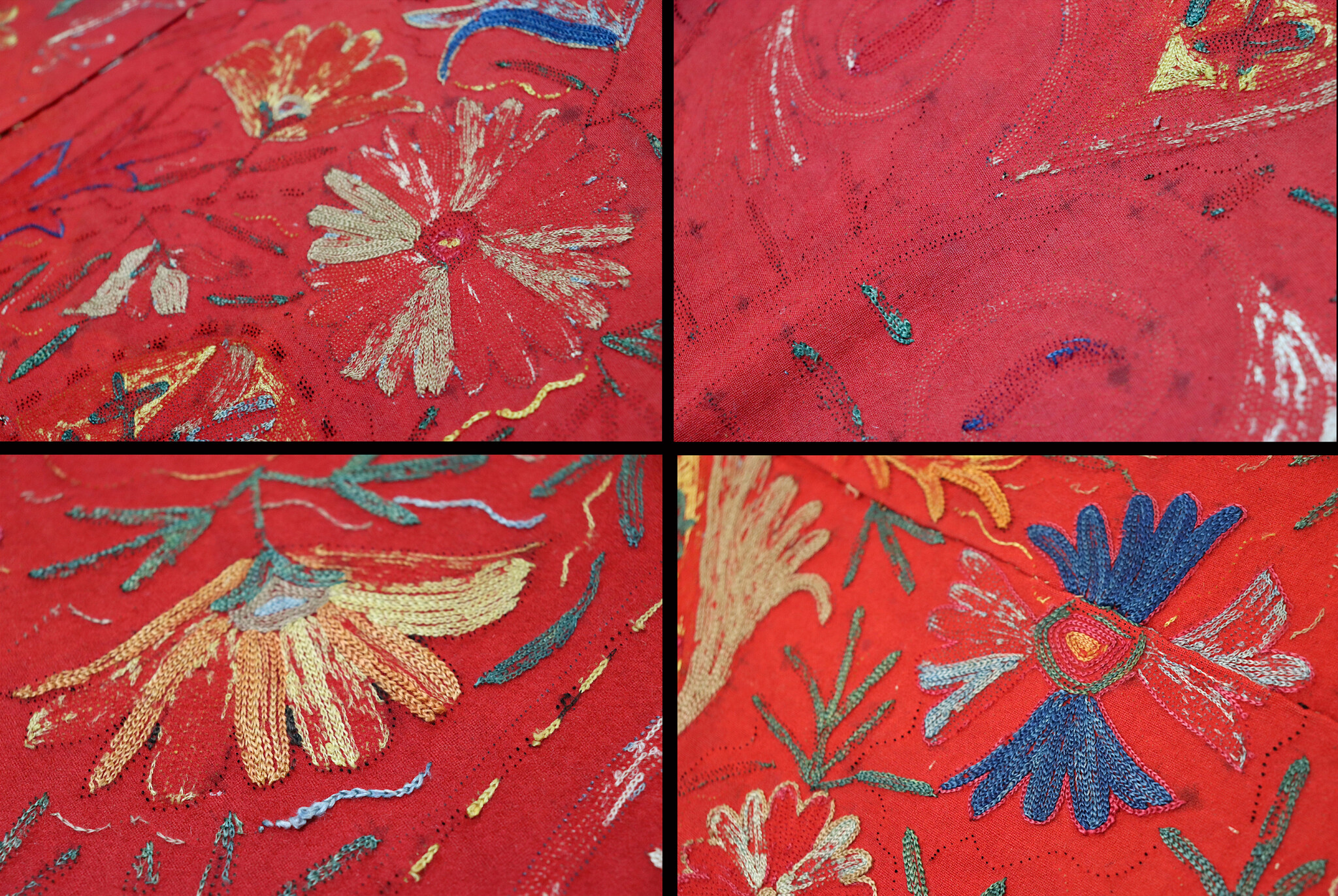 Antique Islamic tribal silk Embroidered Bukhara suzani Horse Blanket Cover Uzbek Lakai Central Asian Saddle Cover third quarter of 19th c.