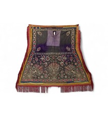 Antique metal-thread embroidered applique velvet Saddle-Cloth ( shabrack ) from a Royal Bokhara workshop Uzbekistan C18th