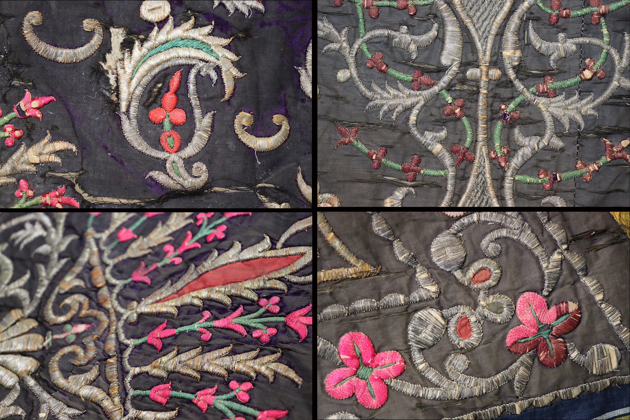 Antique  metal-thread embroidered applique velvet Saddle-Cloth ( shabrack ) from a Royal Bokhara workshop Uzbekistan C18th