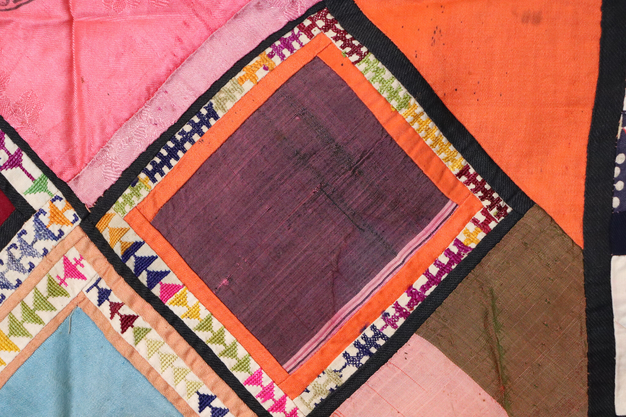 Antique Uzbek tribal silk Hand Sewn Embroidered Lakai Patchwork No: US - 1
