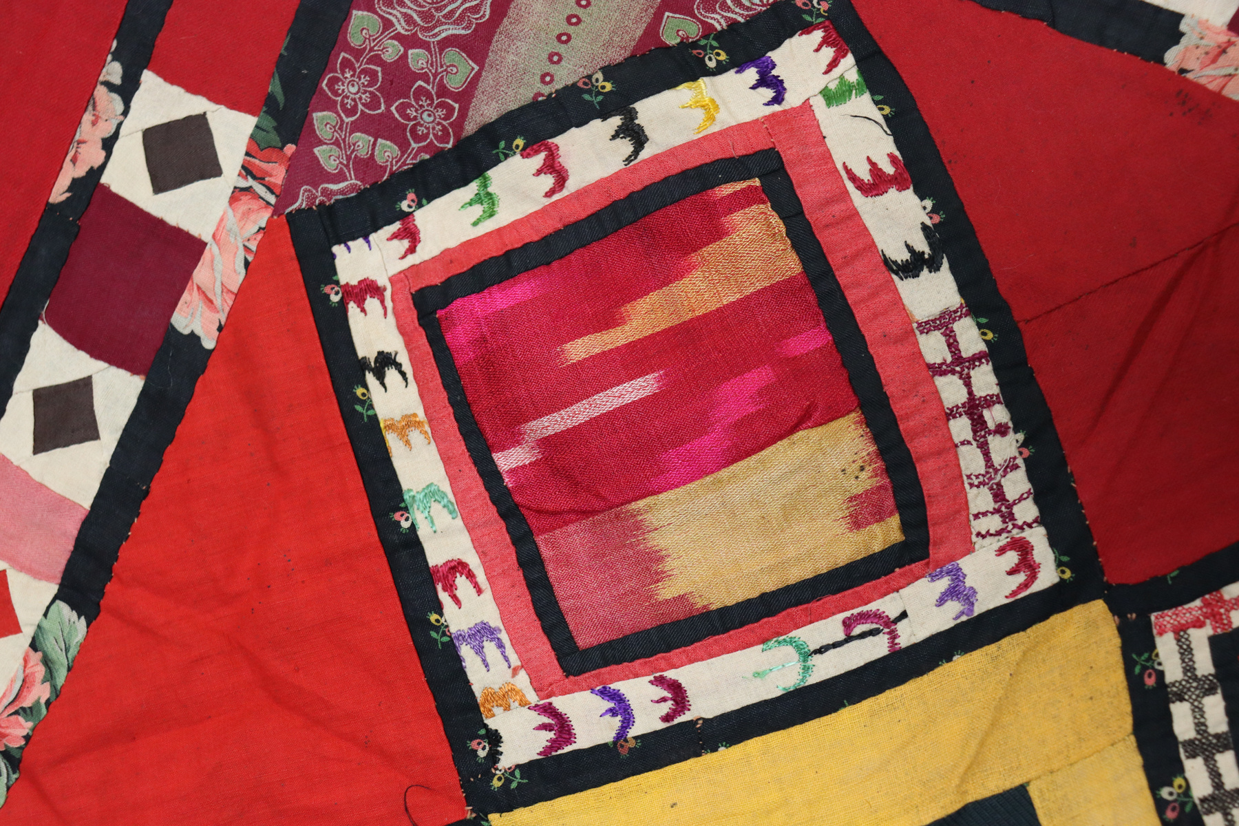 Antique Uzbek tribal silk Hand Sewn Embroidered Lakai Patchwork No: US - 3