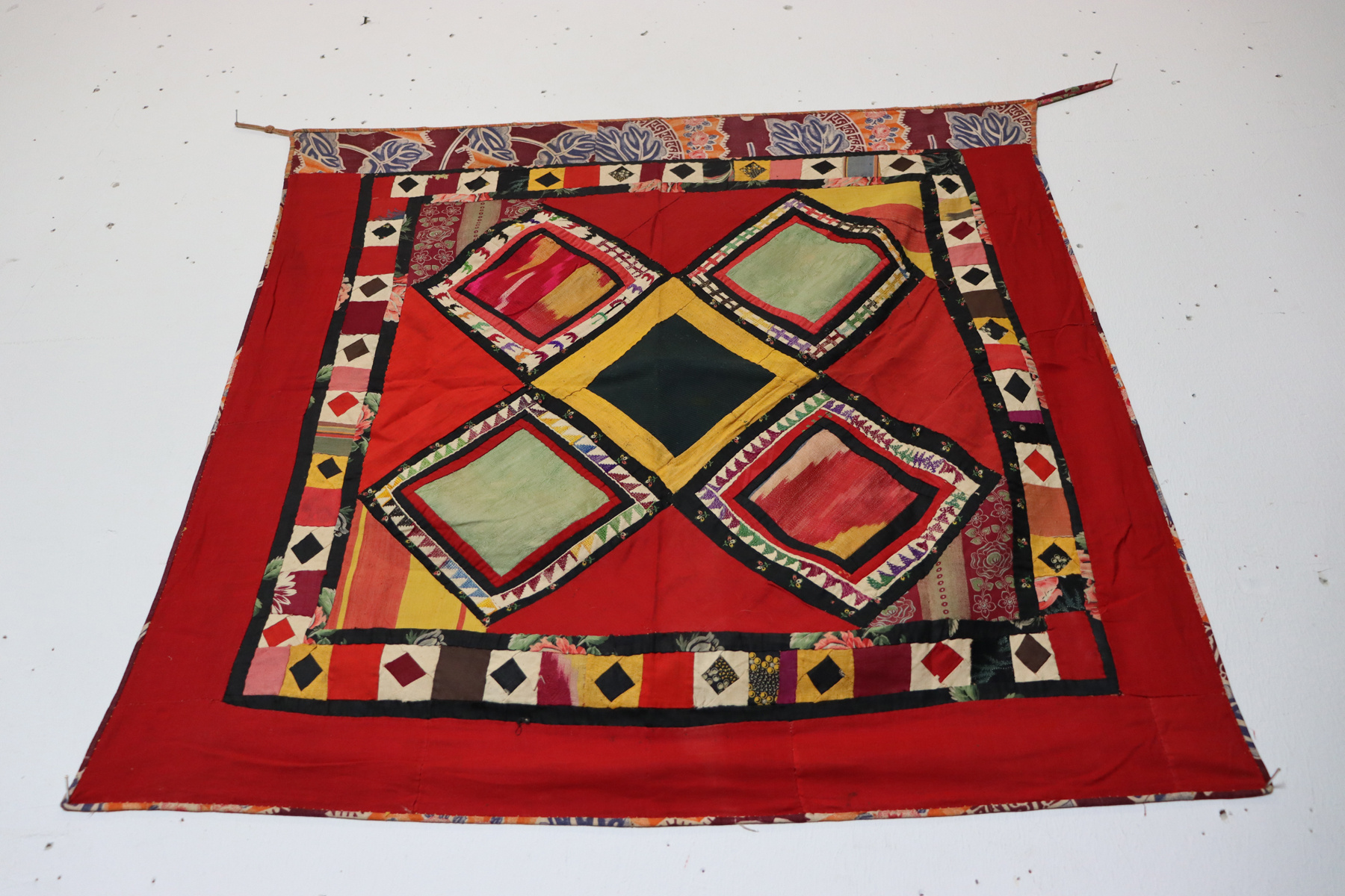 Antique Uzbek tribal silk Hand Sewn Embroidered Lakai Patchwork No: US - 3