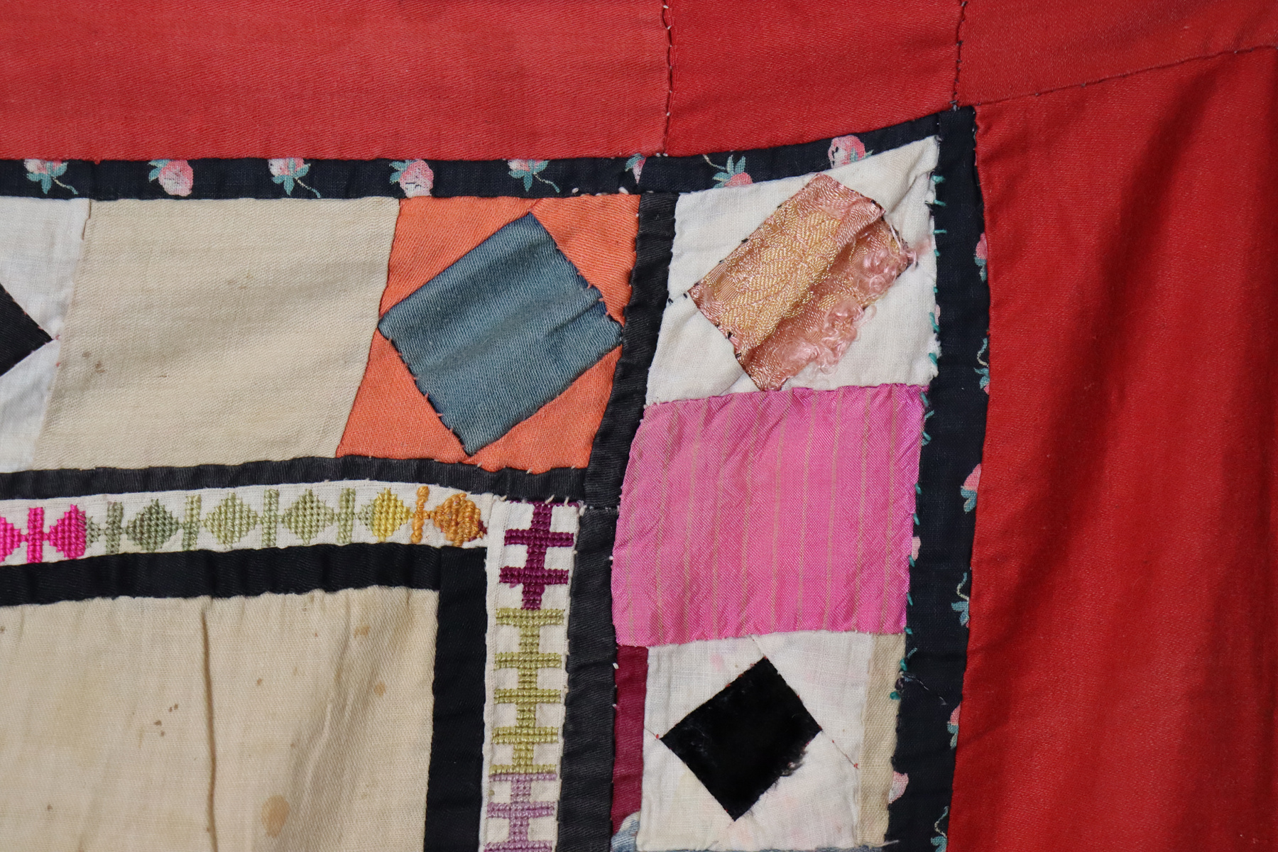 Antique Uzbek tribal silk Hand Sewn Embroidered Lakai Patchwork No: US - 4