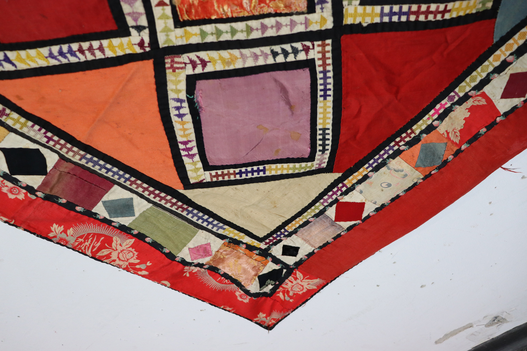 Antique Uzbek tribal silk Hand Sewn Embroidered Lakai Patchwork No: US - 4