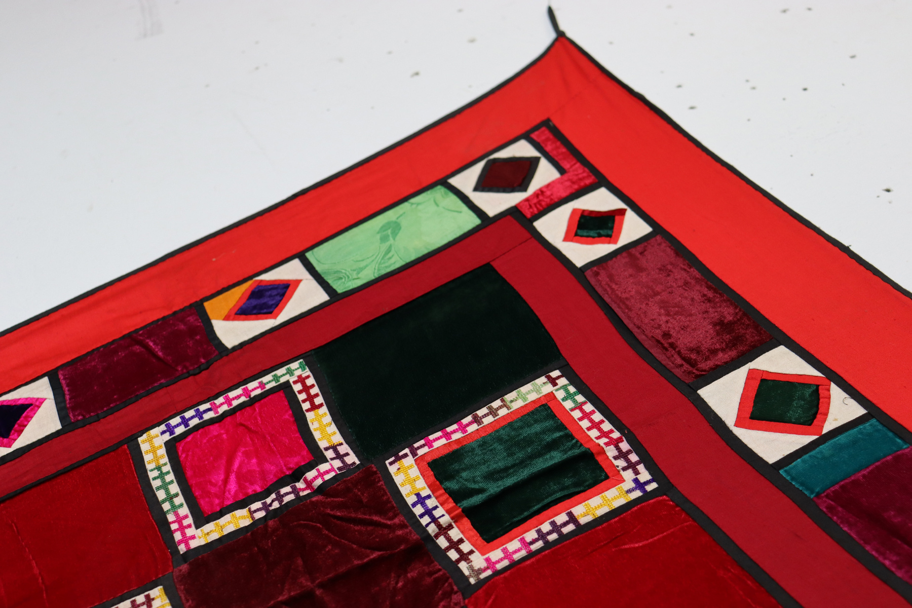 Antique Uzbek tribal silk Hand Sewn Embroidered Lakai Patchwork No: US - 5