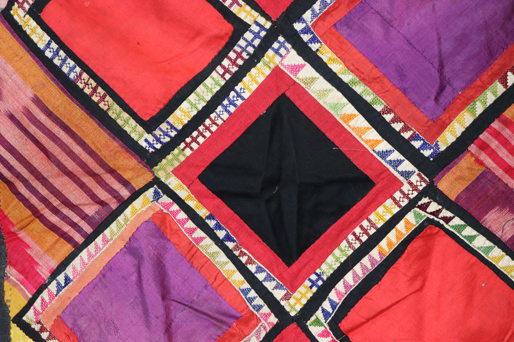 Antik Reich bestickte Lakai Stickerei Patchwork Wandbehang   Nr: US-6