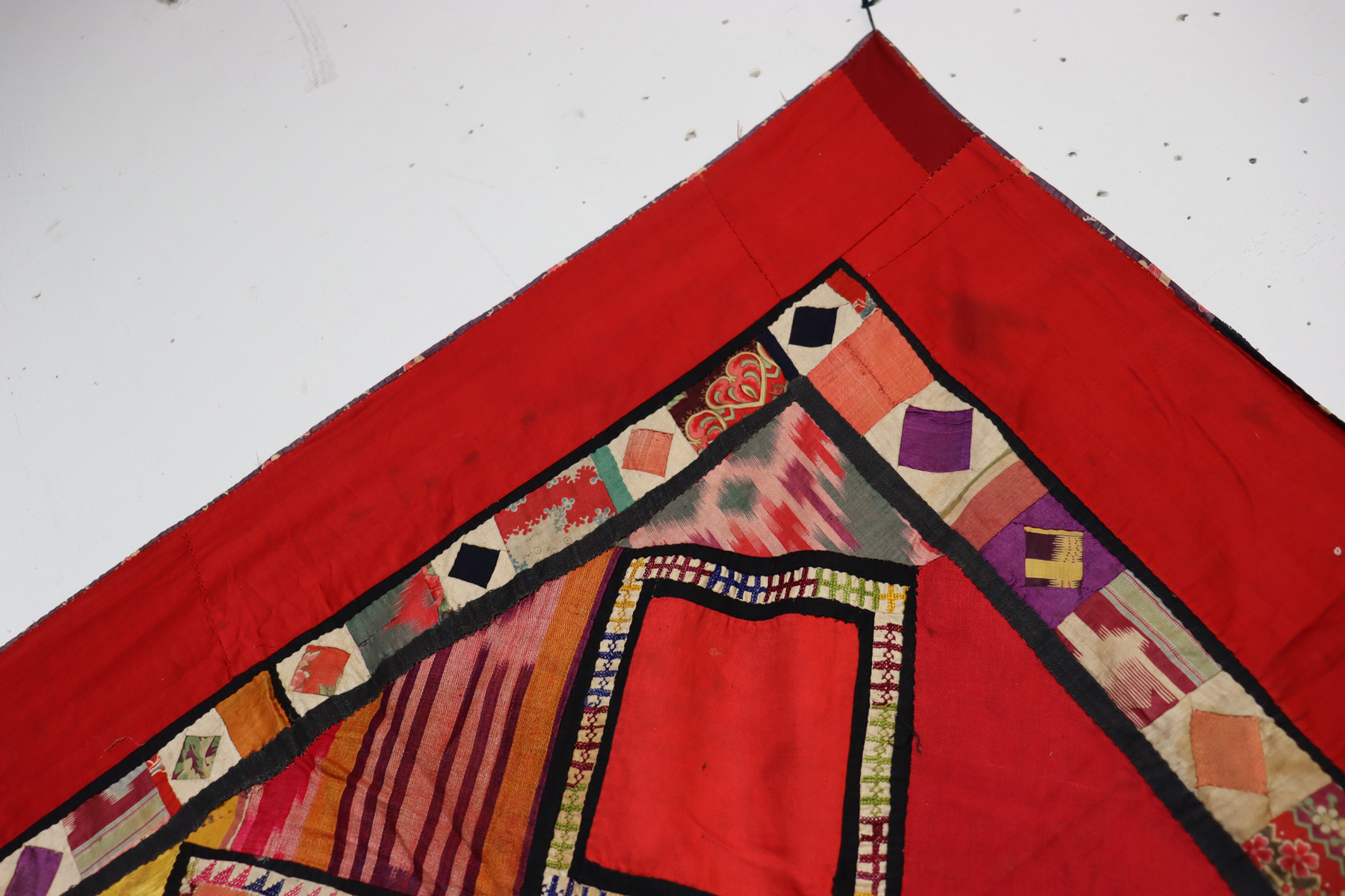 Antique Uzbek tribal silk Hand Sewn Embroidered Lakai Patchwork No: US - 6