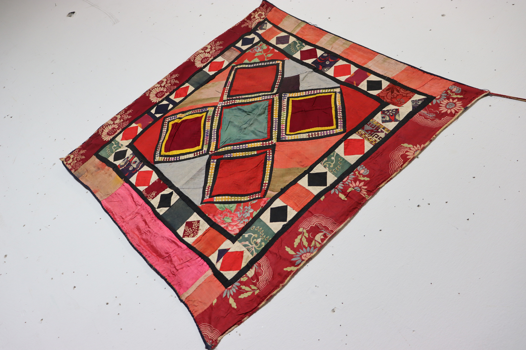 Antique Uzbek tribal silk Hand Sewn Embroidered Lakai Patchwork No: US - 7