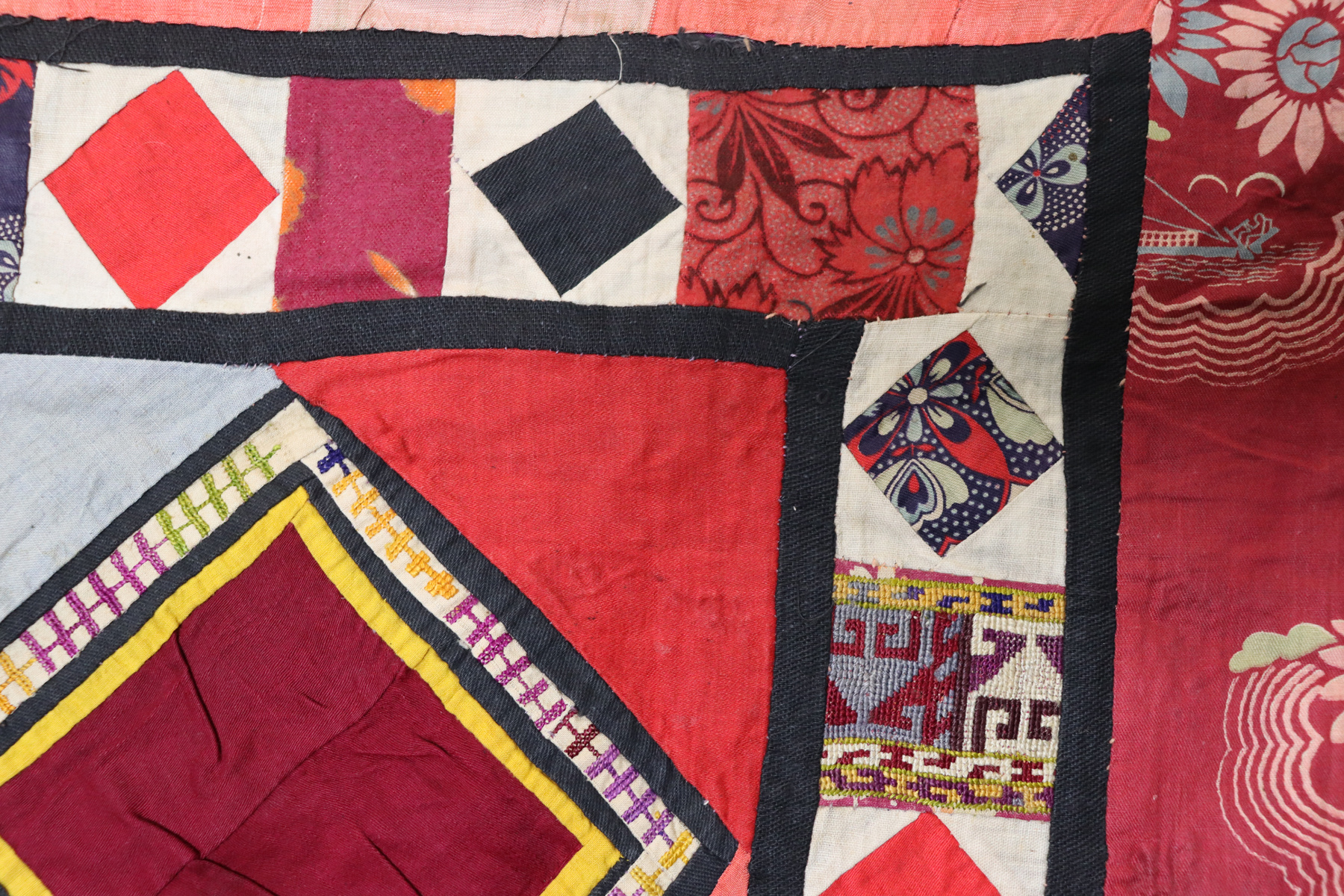 Antik Reich bestickte Lakai Stickerei Patchwork Wandbehang   Nr: US- 7